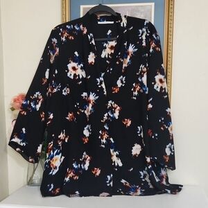 Beautiful Abstract Print Career Top 2xl Formal Party Work Artsy